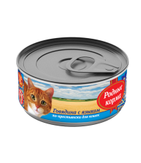 Родные корма консервы для кошек с говядиной с языком по-крестьянски 100 гр.